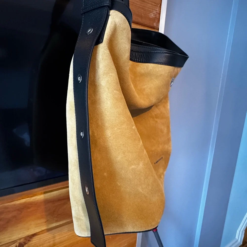 Alexander McQueen Pendant Leather Trimmed Suede Shoulder Bag $2600 SS26 - Picture 12 of 13